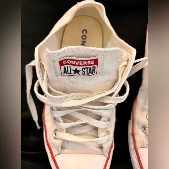 Converse All Star White Womens 7 Distressed Grunge Punk Guitar Comfort Sneakers - Picture 5 of 17